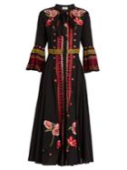 Temperley London Amity Floral-embroidered Cotton Dress