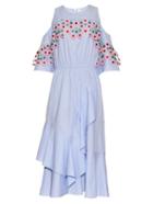 Peter Pilotto Crochet-trimmed Open-shoulder Midi Dress
