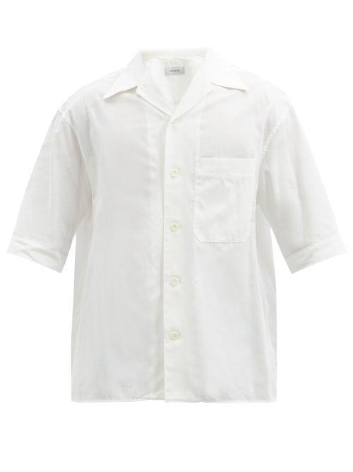 Matchesfashion.com Lemaire - Chest-pocket Open-weave Cotton Shirt - Mens - White