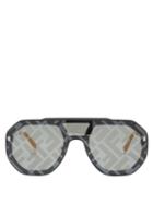 Fendi - Ff-print Aviator Acetate And Metal Sunglasses - Mens - Black
