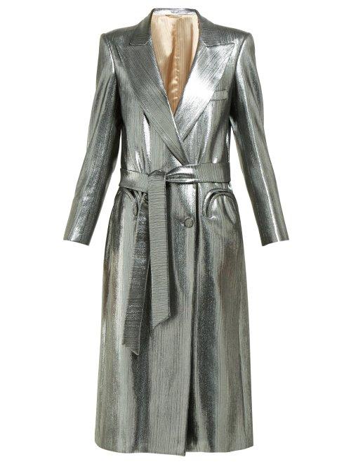 Matchesfashion.com Blaz Milano - Nova Double Breasted Metallic Jersey Blazer Dress - Womens - Silver