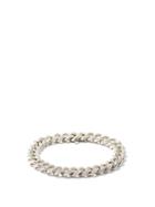 Matchesfashion.com Shay - Diamond & 18kt Gold Curb-chain Bracelet - Mens - Silver Gold