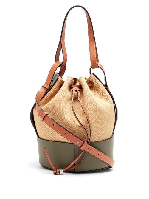 Matchesfashion.com Loewe - Balloon Medium Canvas And Leather Shoulder Bag - Womens - Cream Multi