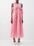 Cecilie Bahnsen - Filippa Floral-cutout Silk-blend Dress - Womens - Pink