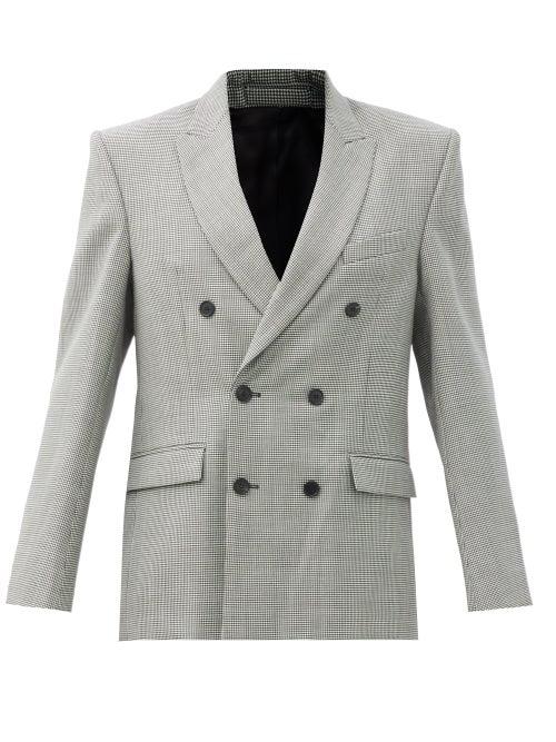 Matchesfashion.com Wardrobe. Nyc - Houndstooth-check Merino-wool Twill Blazer - Womens - Black White