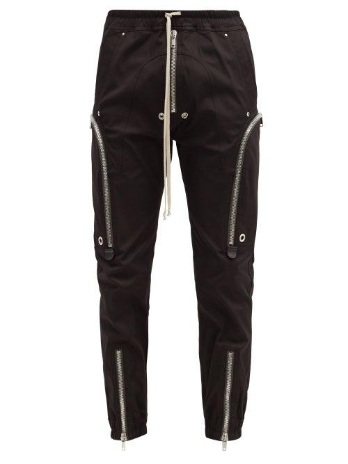Matchesfashion.com Rick Owens - Drawstring-waist Organic Cotton-blend Trousers - Mens - Black