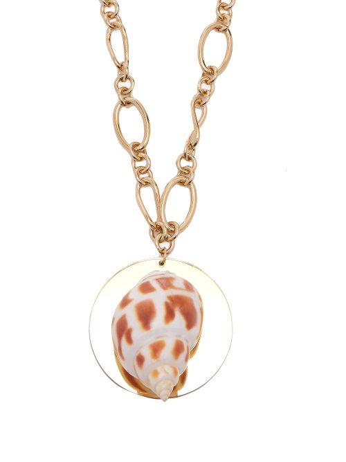Matchesfashion.com Rebecca De Ravenel - Sirena Shell And Gold Plated Pendant Necklace - Womens - Gold