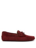 Matchesfashion.com Tod's - Gommino Suede Driving Shoes - Mens - Burgundy