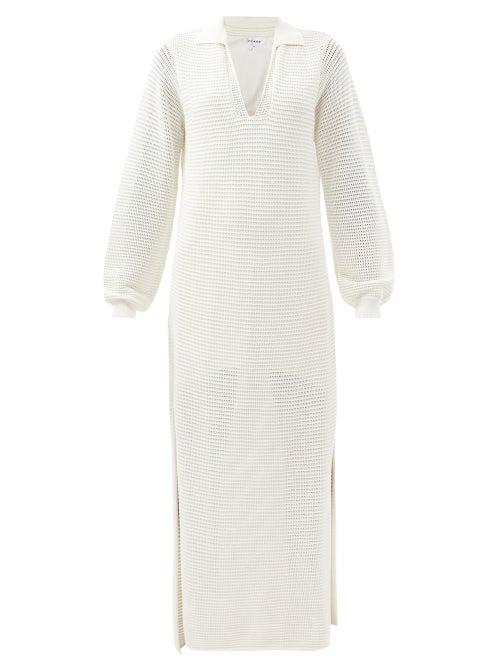 Frame - Side-slit Crochet Maxi Dress - Womens - Cream