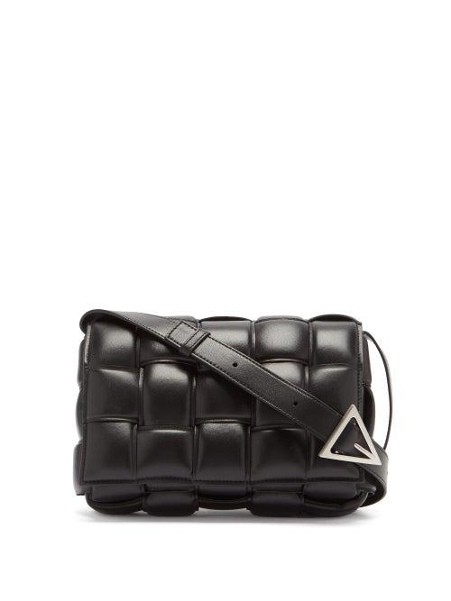 Matchesfashion.com Bottega Veneta - Padded Cassette Intrecciato Leather Cross-body Bag - Womens - Black