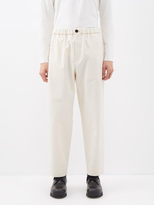 Jil Sander - Cropped Straight-leg Cotton Trousers - Mens - Cream