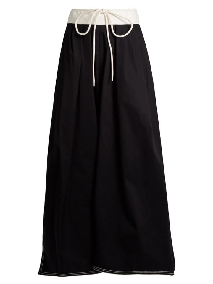 Chloé Gathered-waist Cotton Maxi Skirt