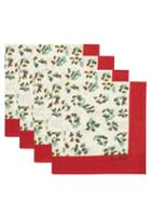 Lisa Corti - Set Of Four Leopard-print Cotton Napkins - Womens - Cream Multi