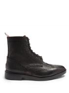 Thom Browne Wingtip Grained-leather Boots