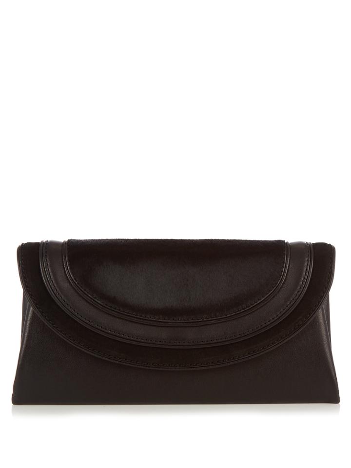 Diane Von Furstenberg Calf-hair And Leather Envelope Clutch