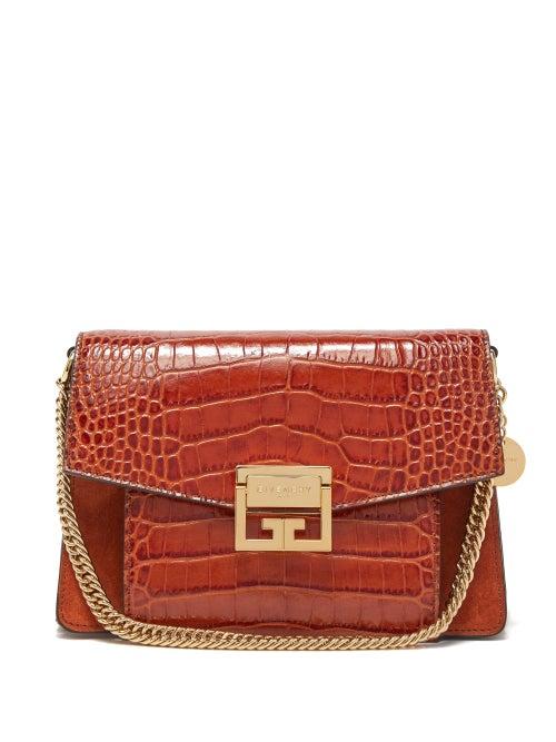 Matchesfashion.com Givenchy - Gv3 Small Crocodile Effect Leather Cross Body Bag - Womens - Tan