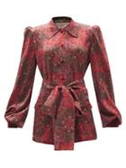 Matchesfashion.com The Vampire's Wife - The Penitent Kingland-print Satin Blouse - Womens - Burgundy