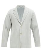 Matchesfashion.com Homme Plisse Issey Miyake - Single Breasted Pleated Blazer - Mens - Grey