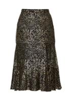 Matchesfashion.com Altuzarra - Clementine Lam-velvet Fluted Skirt - Womens - Black