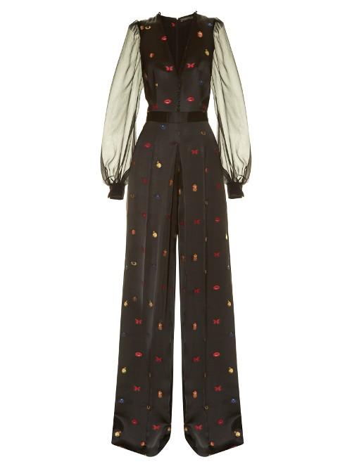 Alexander Mcqueen Obsession Fil Coup Wide-leg Jumpsuit
