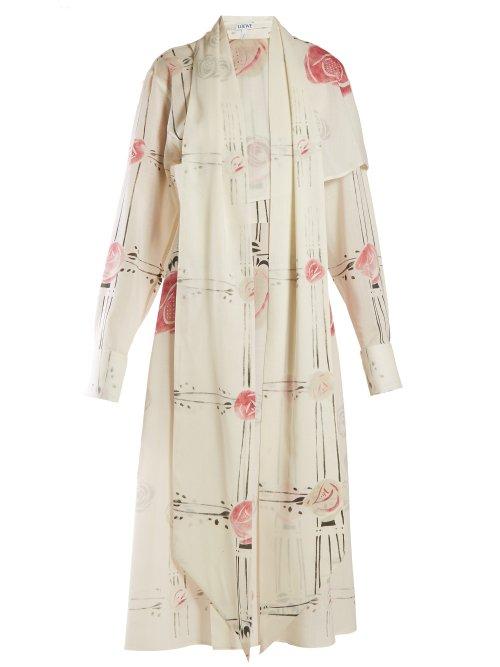 Matchesfashion.com Loewe - X Charles Rennie Mackintosh Rose Print Dress - Womens - Ivory Multi