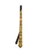 Matchesfashion.com Versace - Baroque Print Silk Faille Tie - Mens - Black Gold