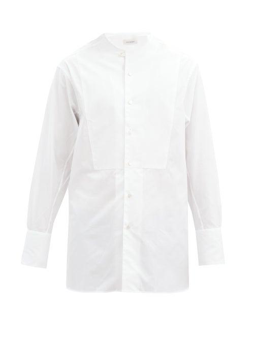 Matchesfashion.com Wales Bonner - Gladstone Bib-front Cotton-poplin Shirt - Mens - White