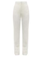 Matchesfashion.com Burberry - Harborough Tailored Wool Trousers - Womens - White
