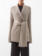 Raey - Responsible Cashmere-blend Shawl-collar Cardigan - Womens - Brown Multi