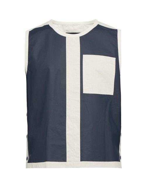 Matchesfashion.com Craig Green - Rubber Panelled Button Up Top - Mens - Navy