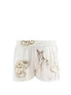 Matchesfashion.com Phipps - Danger In The Desert-print Shorts - Mens - White Multi