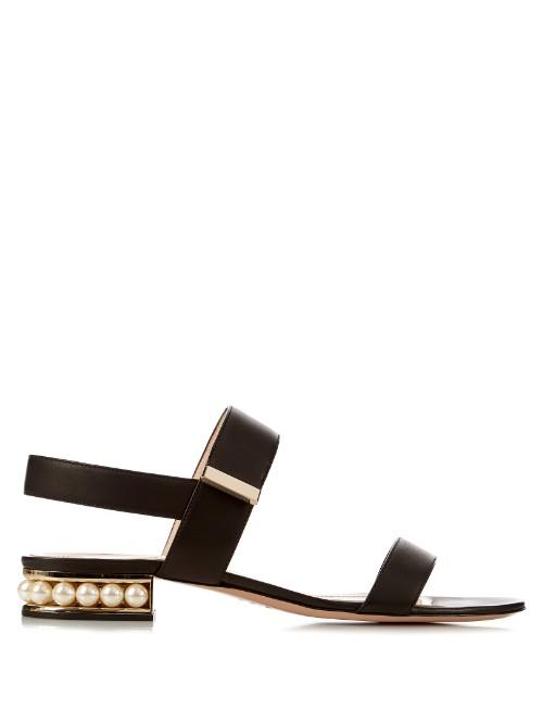 Nicholas Kirkwood Casati Pearl-heeled Leather Sandals