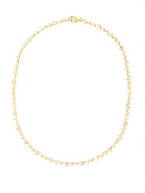Octavia Elizabeth - Nesting Gem Diamond & 18kt Gold Tennis Necklace - Womens - Yellow Gold