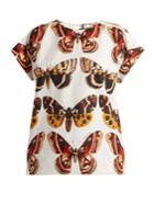 Dolce & Gabbana Butterfly-print Cotton-poplin Top