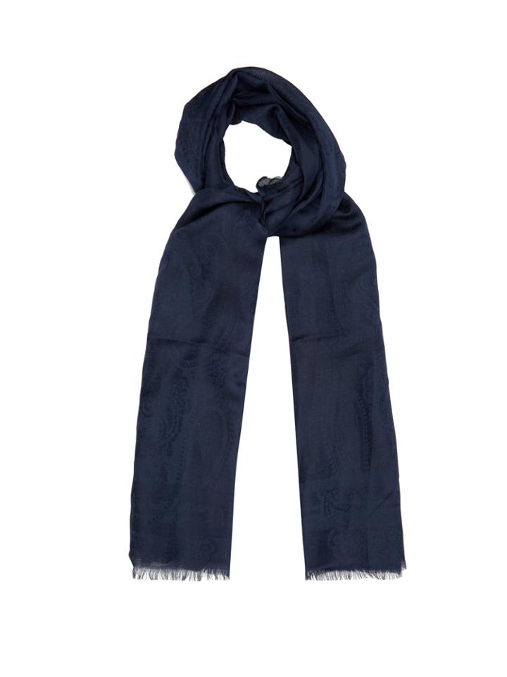 Etro Paisley-jacquard Cotton And Linen-blend Scarf