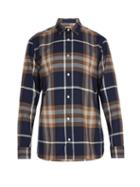 Matchesfashion.com Burberry - Richard Checked Cotton Flannel Shirt - Mens - Navy Multi