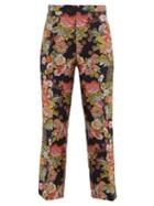Matchesfashion.com Andrew Gn - Kick Flare Floral Brocade Trousers - Womens - Black Multi