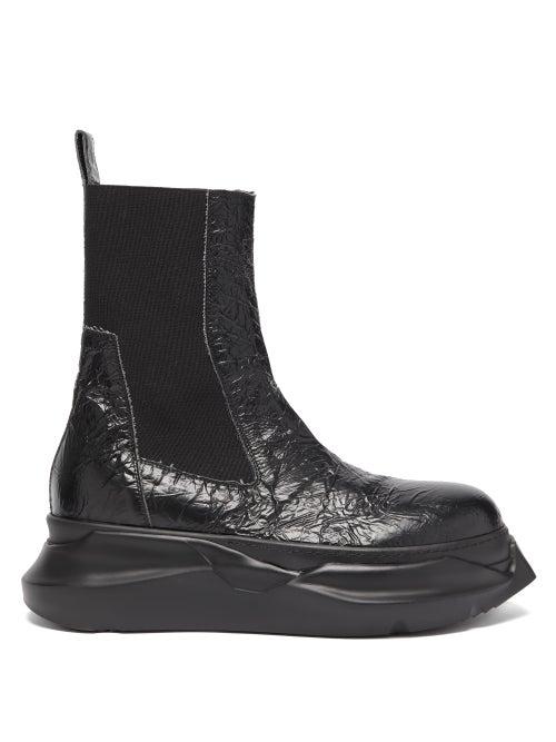 Matchesfashion.com Rick Owens Drkshdw - Beetle Crackled-leather Chelsea Boots - Mens - Black