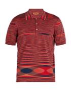 Matchesfashion.com Missoni - Striped Cotton Knit Polo Shirt - Mens - Red Multi