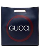 Matchesfashion.com Gucci - Logo And Snake Print Tote - Womens - Navy