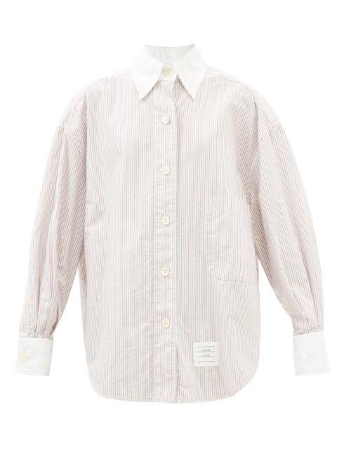 Thom Browne - Striped Cotton Oxford Button-down Shirt - Womens - Multi
