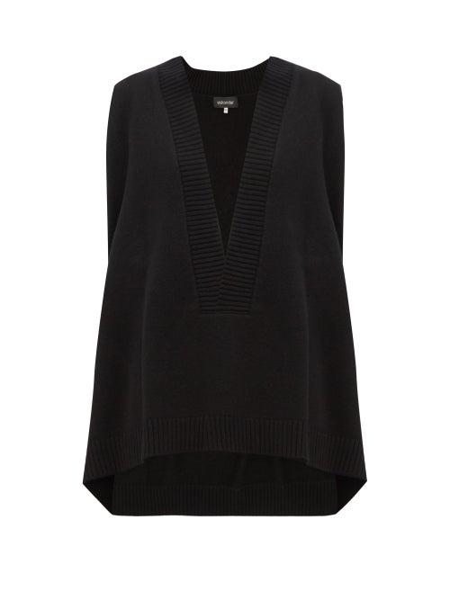 Matchesfashion.com Eskandar - Sleeveless V Neck Cashmere Sweater - Womens - Black