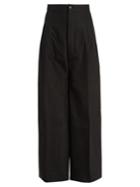Rick Owens Mid-rise Wide-leg Wool And Silk-blend Trousers