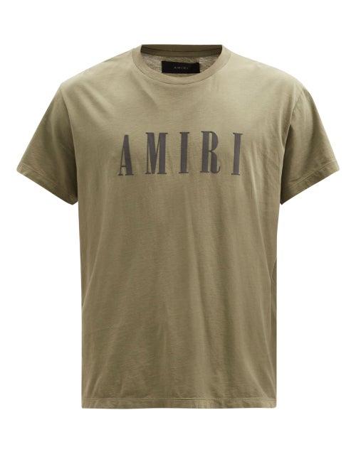 Matchesfashion.com Amiri - Logo-print Cotton-jersey T-shirt - Mens - Green