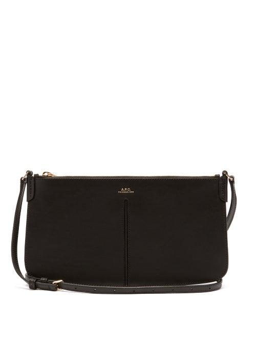 Ladies Bags A.p.c. - Betty Leather Shoulder Bag - Womens - Black