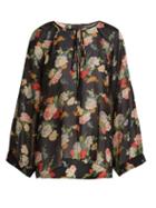 Matchesfashion.com Nili Lotan - Acadia Floral Print Silk Blouse - Womens - Black Multi