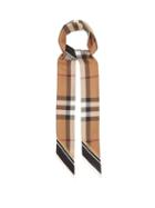Matchesfashion.com Burberry - Heritage-check Mulberry-silk Scarf - Womens - Black Multi