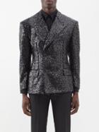 Dolce & Gabbana - Sequinned Double-breasted Suit Jacket - Mens - Black