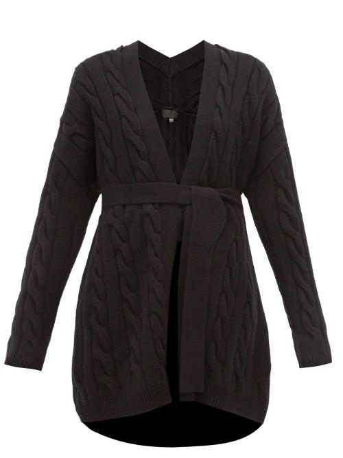 Matchesfashion.com Nili Lotan - Serene Cable Knit Cashmere Cardigan - Womens - Black