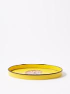 Les Ottomans - Shell Hand-painted Metal Tray - Yellow Multi